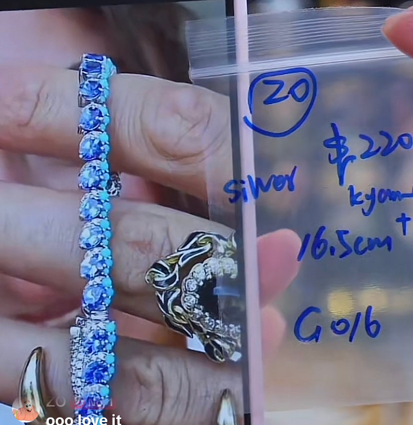 G016 Cassie ZO 16.5cm silver kyanite and turquoise