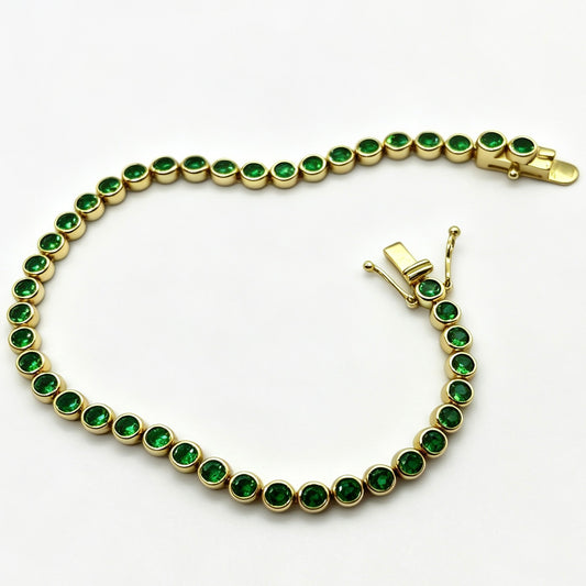 Lab Emerald Bubble Bracelet