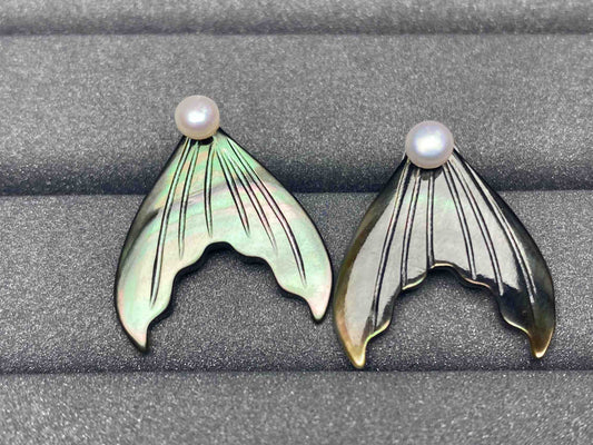 6202 Black conch Earrings