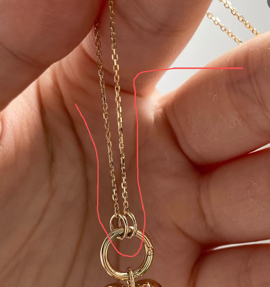 Nini-S925 sterling silver chain, 45cm long + 2 regular circles, 6mm diameter, silver.