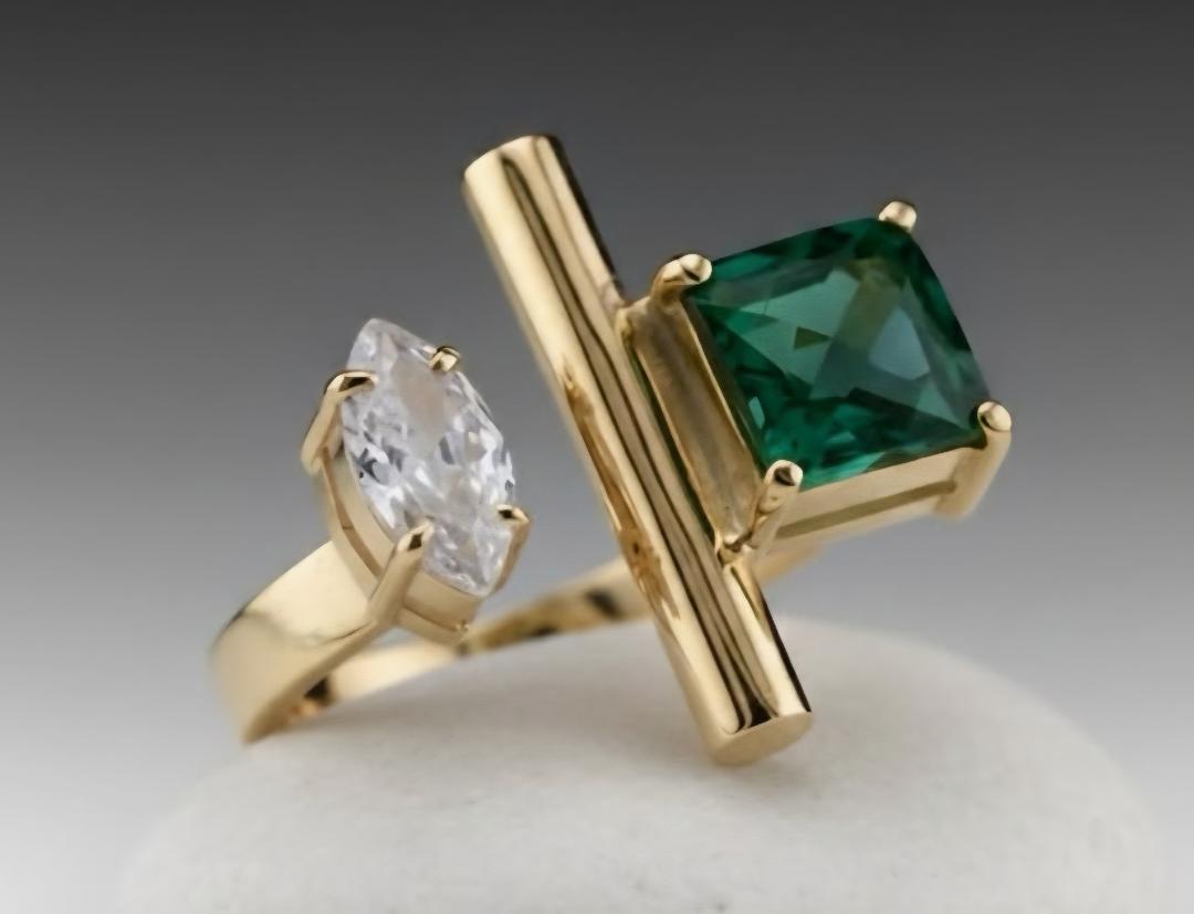 G360 Cassie Toppers customize ring us5 white color one tourmaline #30228 another pear citrine 7*9