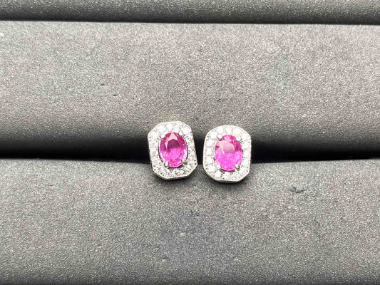 A10097 Pink Ruby Earrings