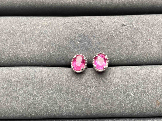 A10098 Pink Ruby Earrings
