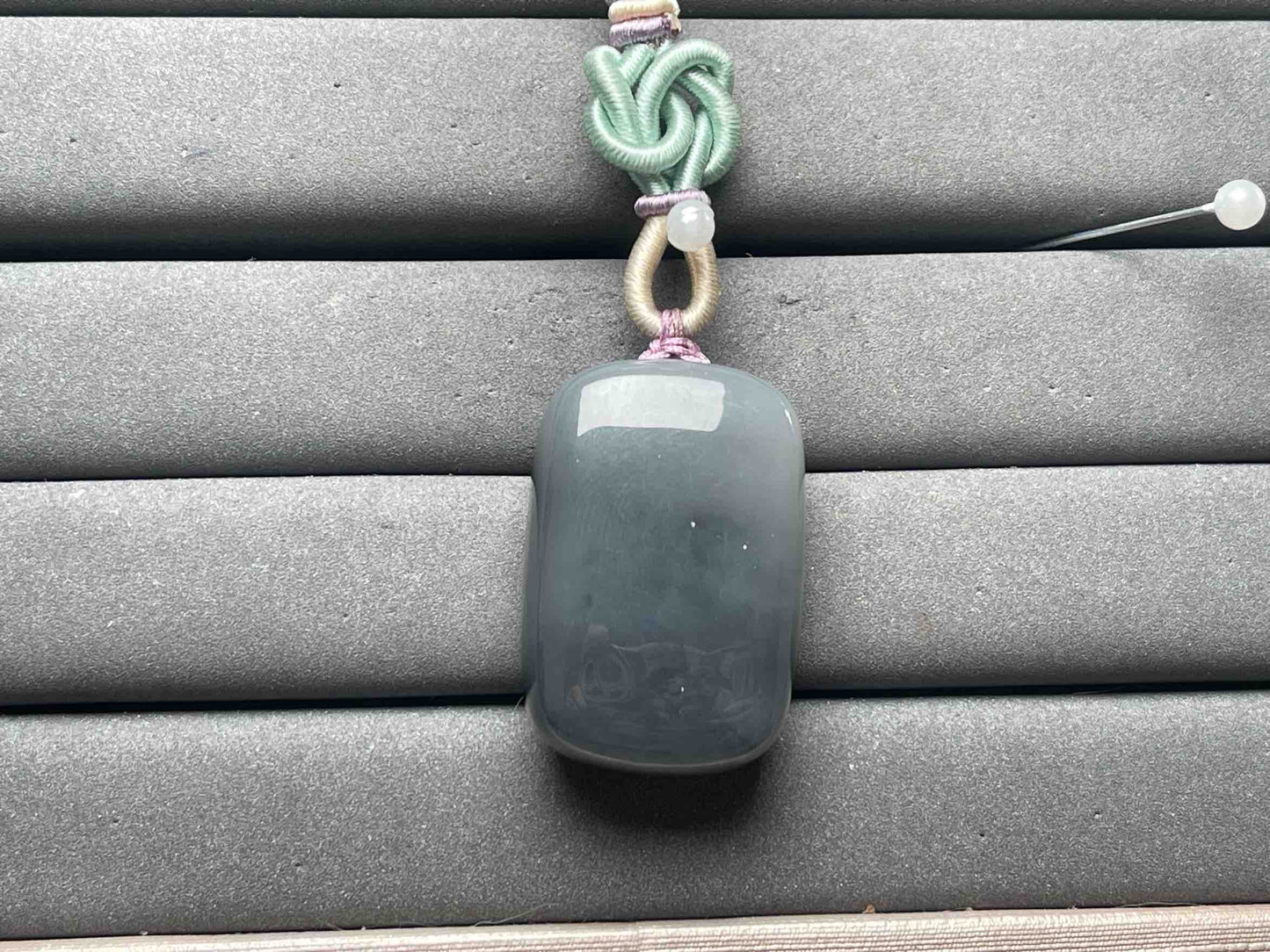 A12242 Smoky Purple Jade Necklace