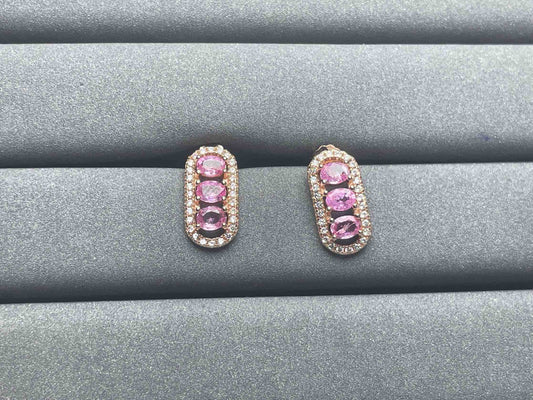 A1225 Pink Sapphire Earrings