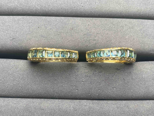 A12585 Teal Sapphire Earrings