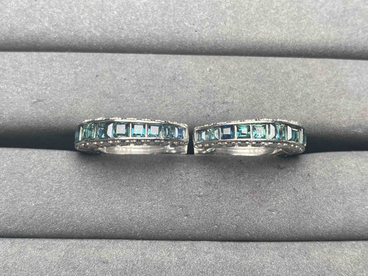 A12590 Teal Sapphire Earrings