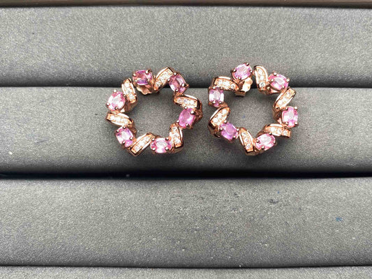 A13300 Pink Sapphire Earrings