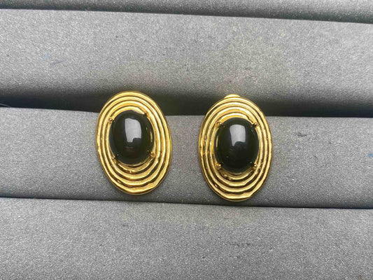A13330 Black agate Earrings