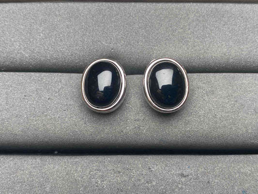 A13332 Black agate Earrings