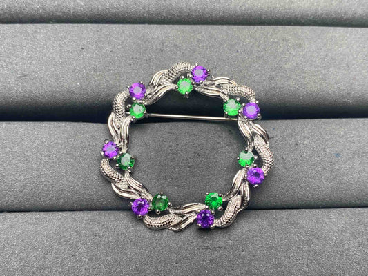 A13348 Amethyst brooch