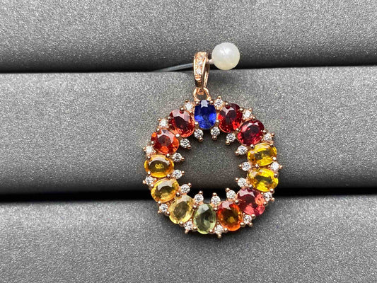 A1337 Colorful Sapphire Pendant