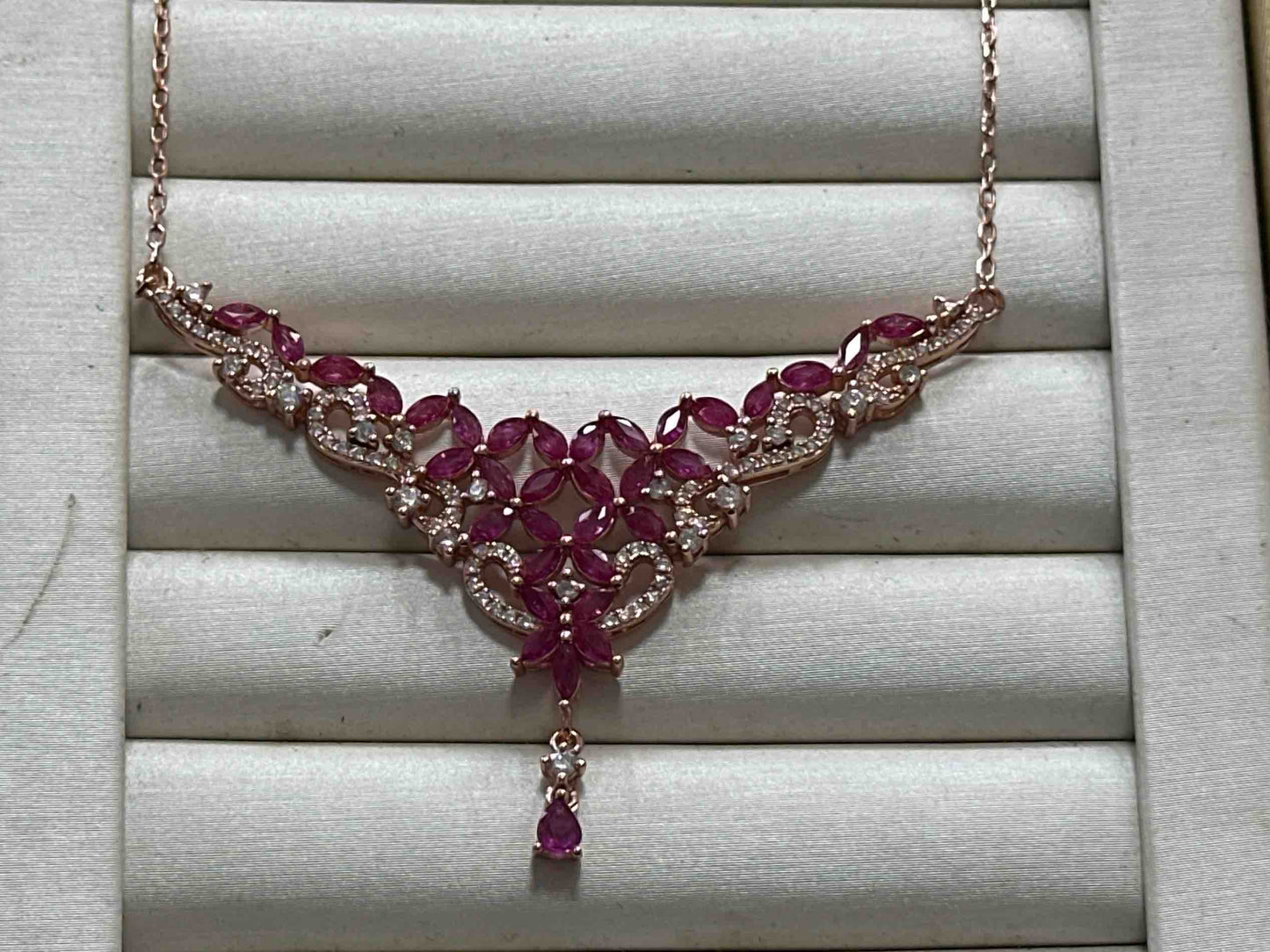 A13435 Pink Ruby Necklace