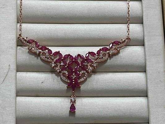 A13435 Pink Ruby Necklace