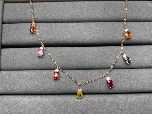 A1344 Colorful Sapphire Necklace