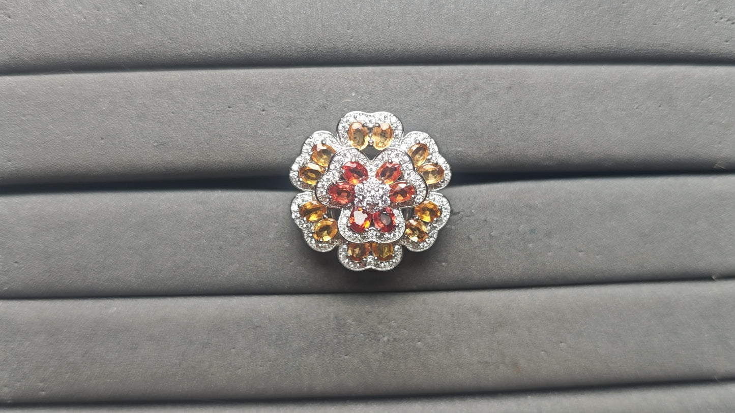 A14100 Orange Sapphire Ring