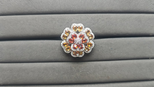 A14100 Orange Sapphire Ring