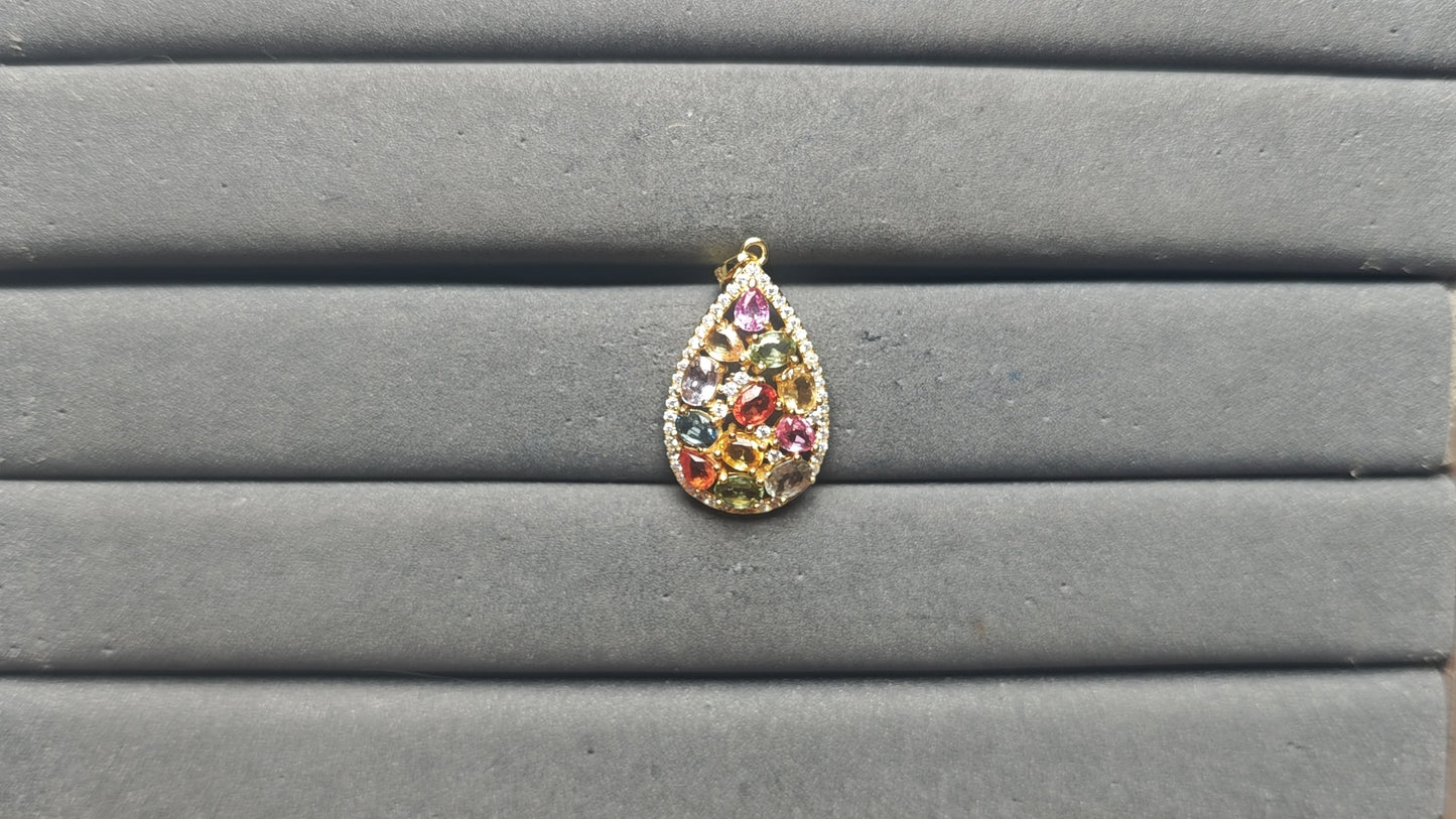 A14107 Colorful Sapphire Pendant
