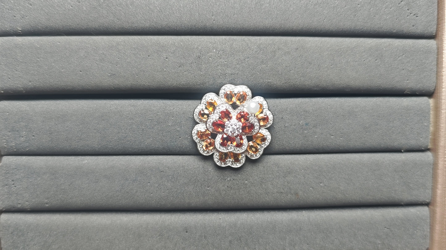 A14108 Orange Sapphire Pendant