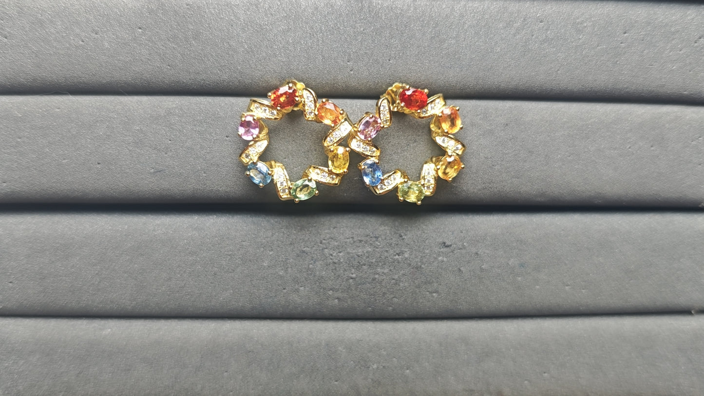 A14113 Colorful Sapphire Earrings