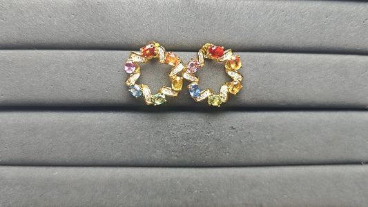 A14113 Colorful Sapphire Earrings