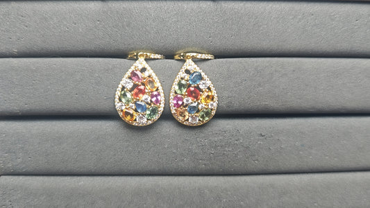 A14114 Colorful Sapphire Earrings