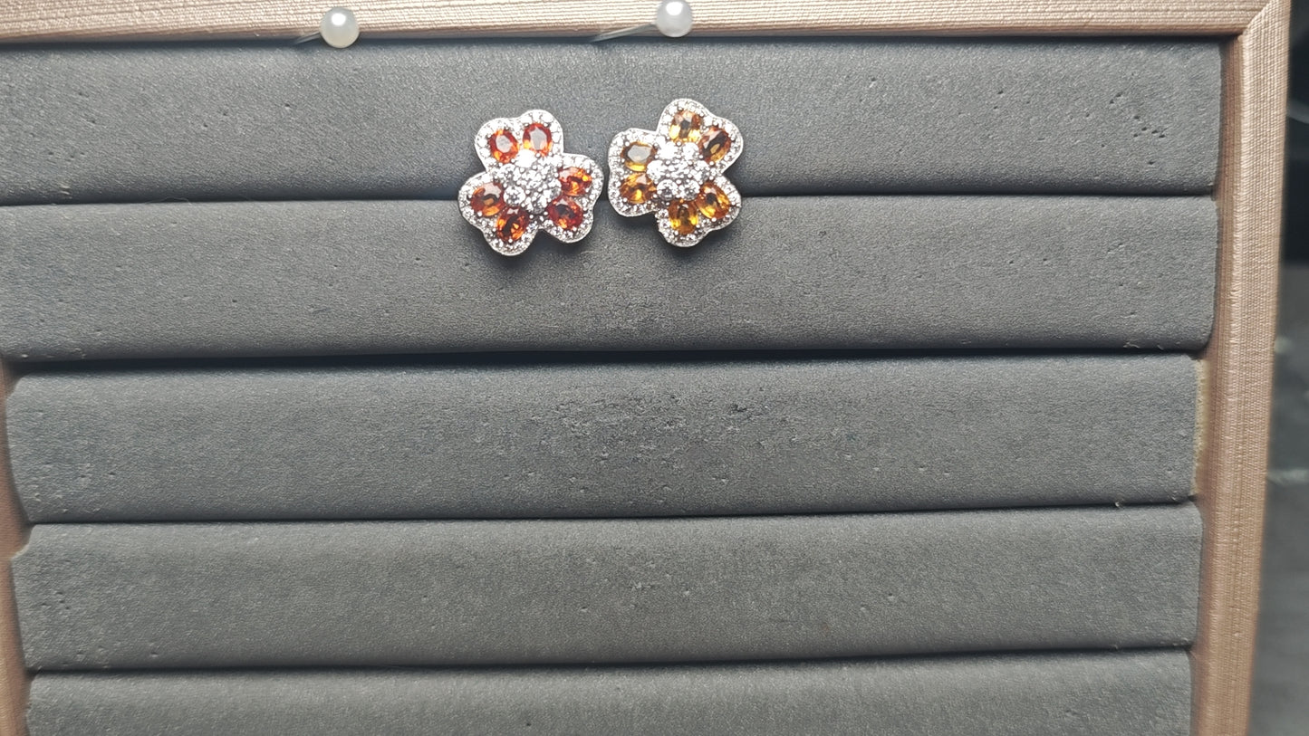 A14116 Orange Sapphire Earrings