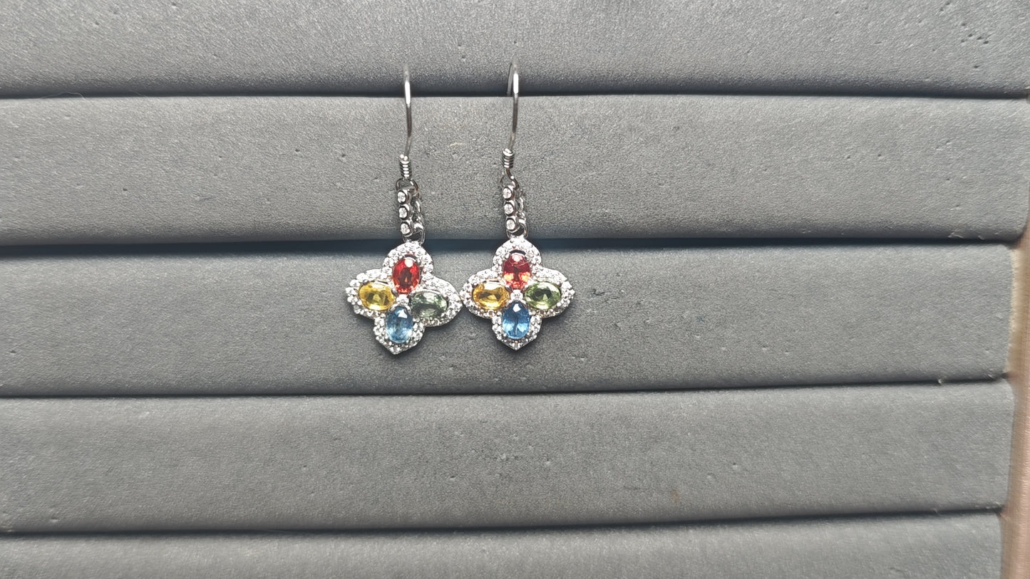 A14118 Colorful Sapphire Earrings