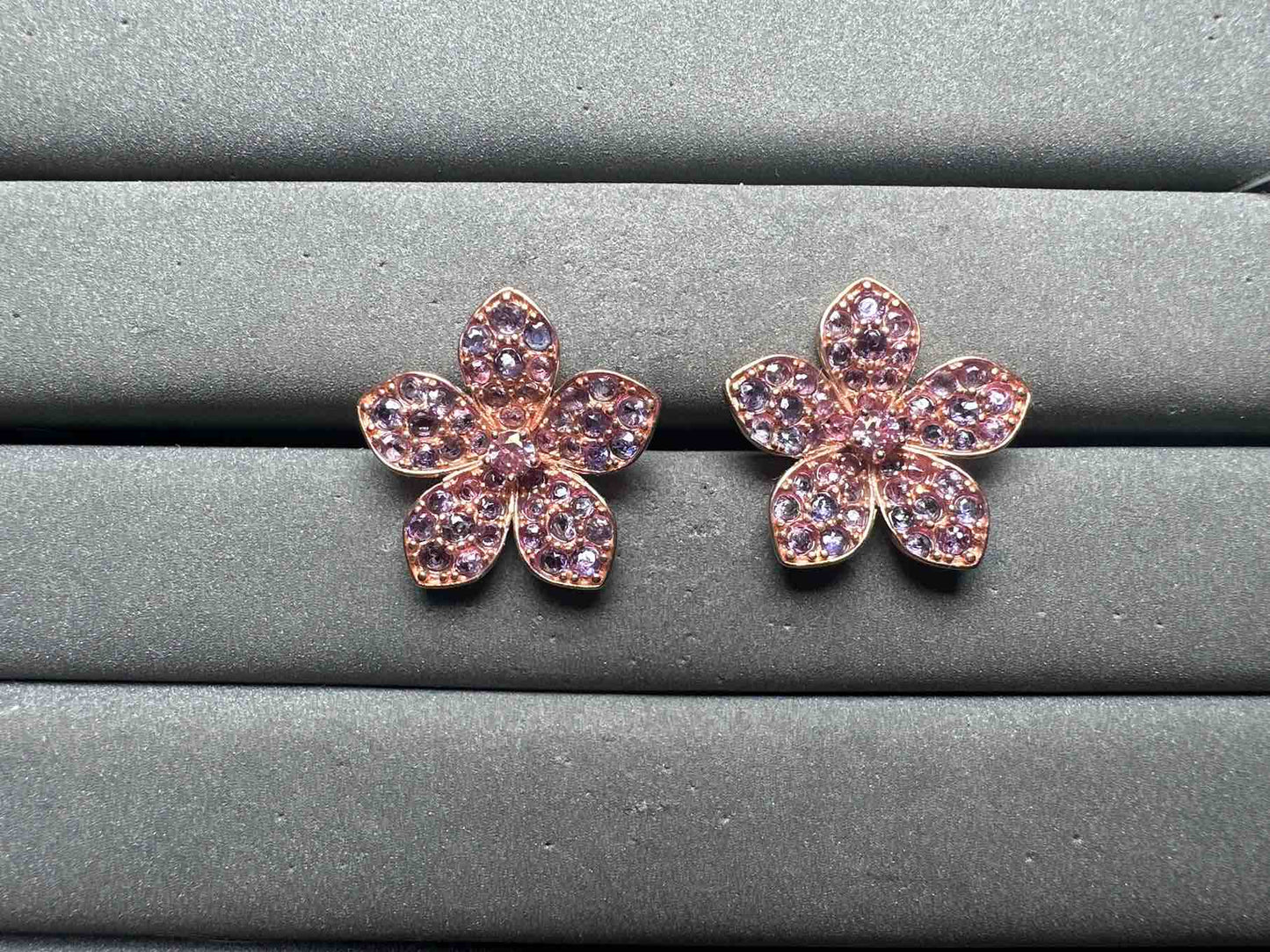 A14128 Purple Sapphire Earrings