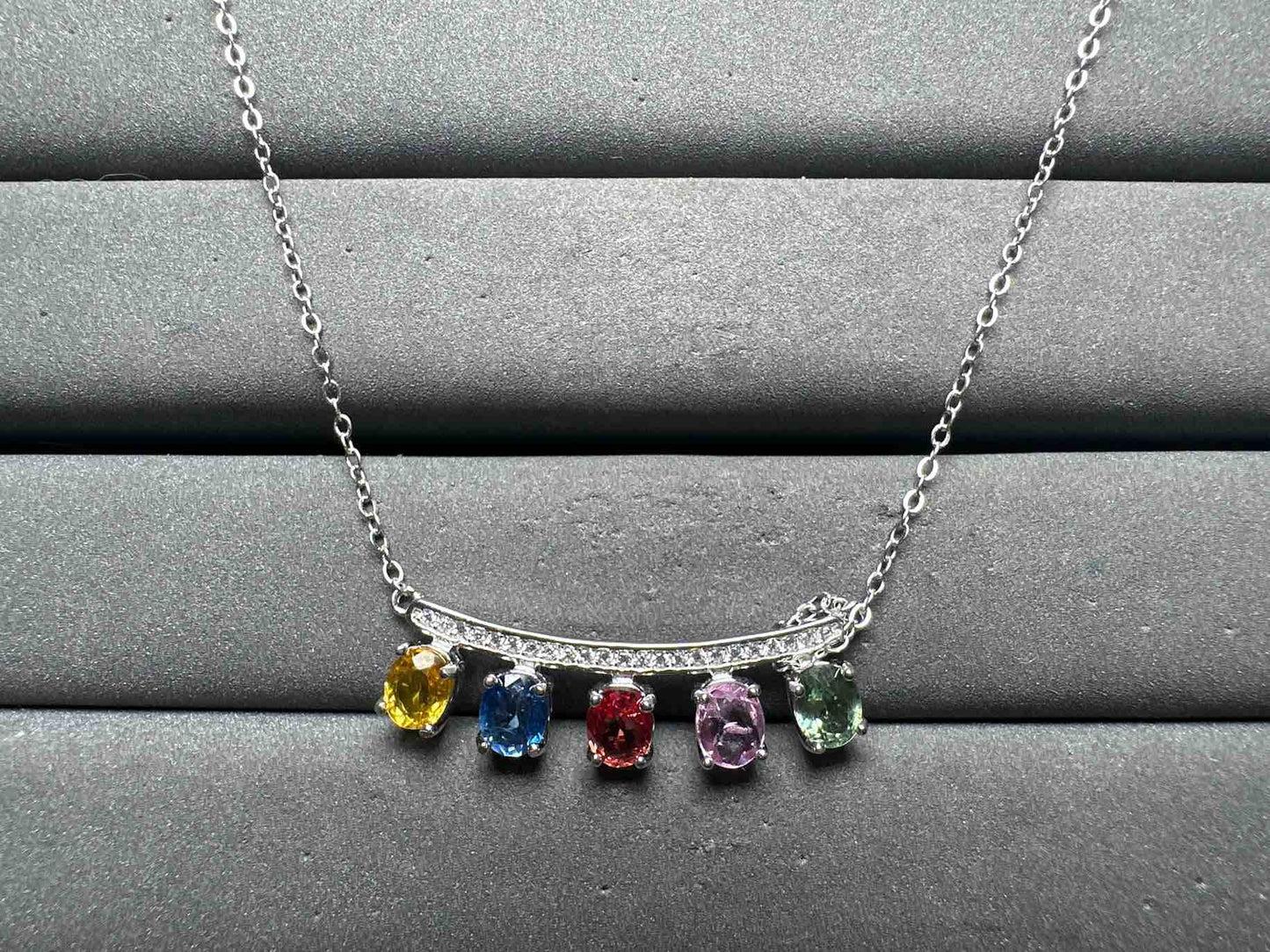 A14162 Colorful Sapphire Necklace