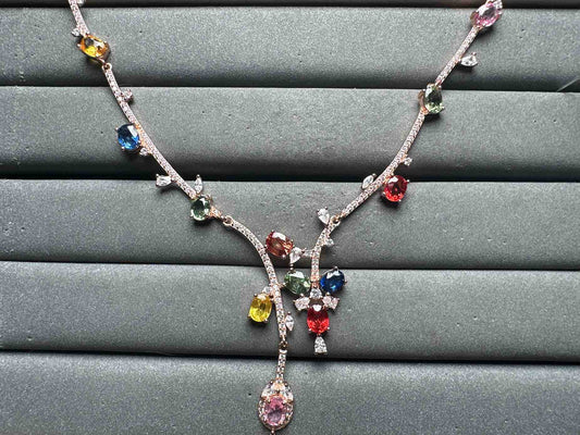 A14166 Colorful Sapphire Necklace