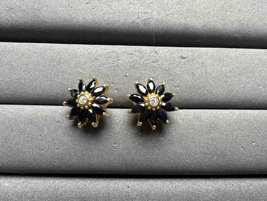 A14189 Black Spinel Earrings