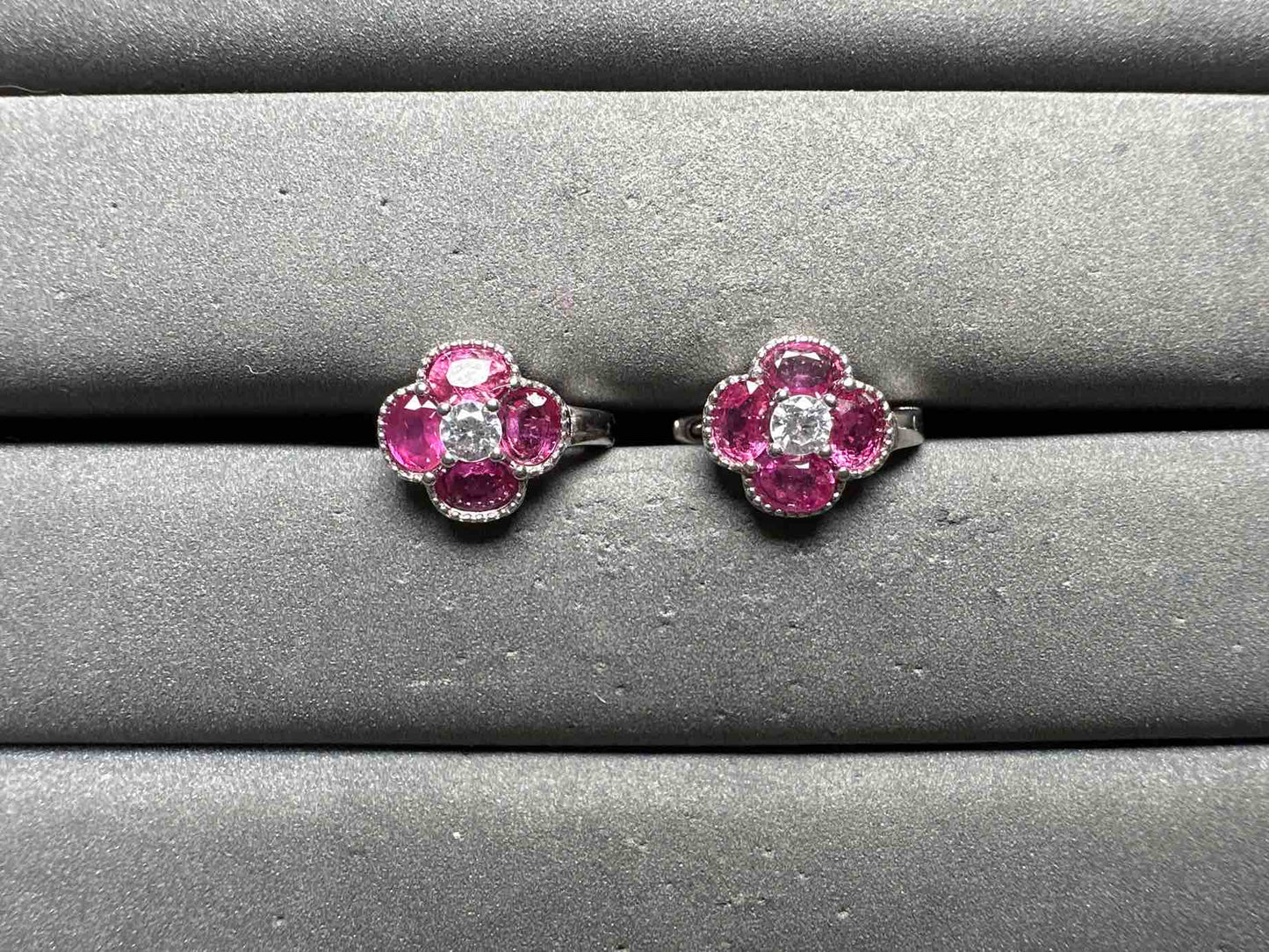 A14357 Pink Ruby Earrings