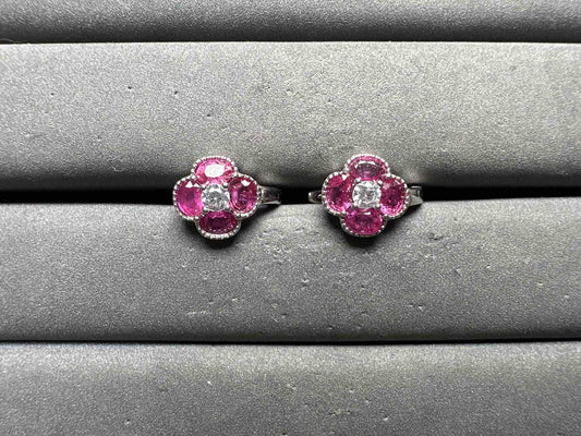 A14357 Pink Ruby Earrings