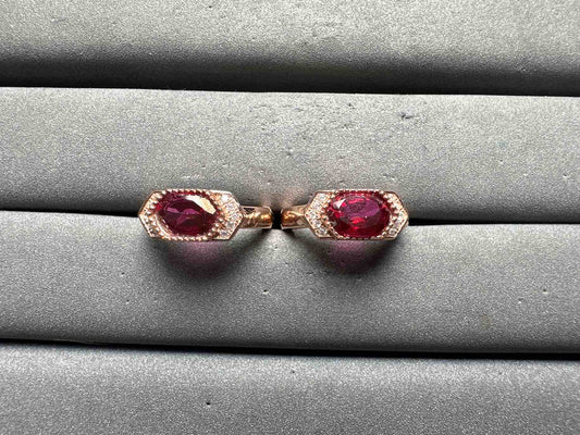 A14525 Red Topaz Earrings