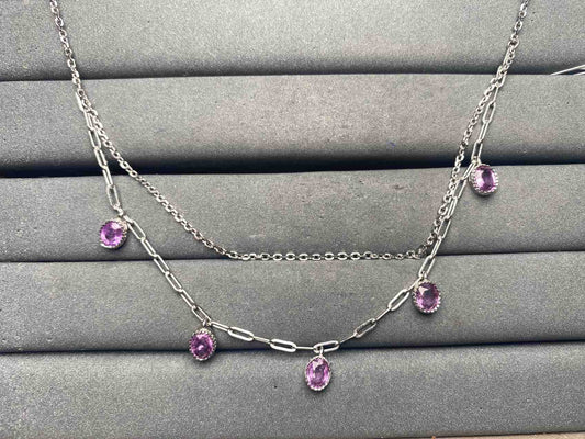 A14848 Purple Sapphire Necklace