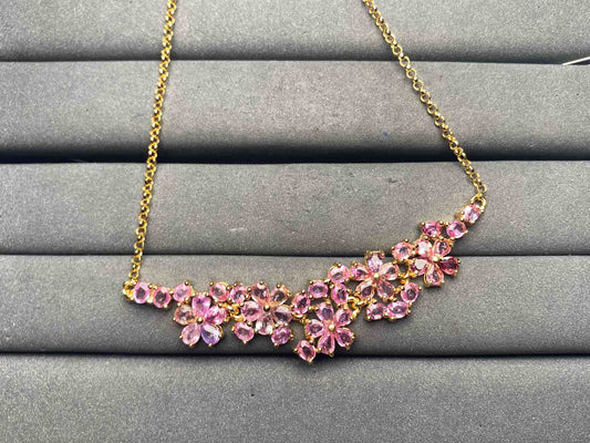 A14849 Pink Sapphire Necklace
