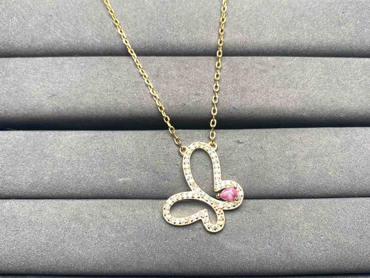 A14863 Pink Sapphire Necklace