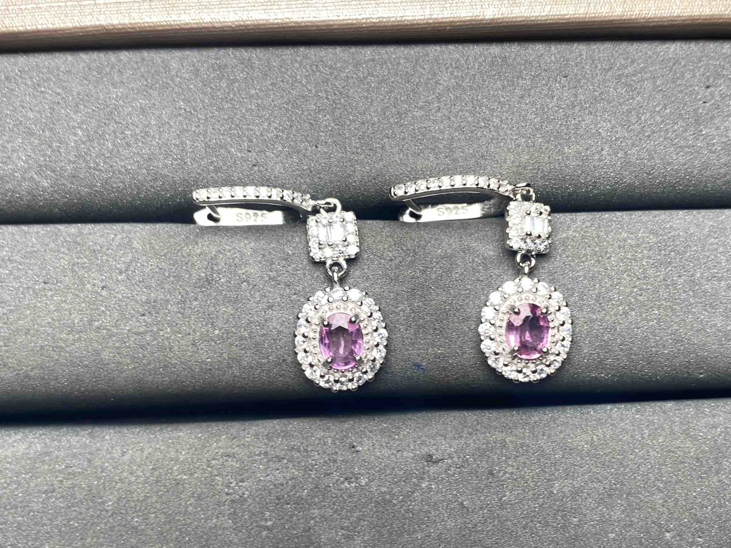 A14866 Pink Sapphire Earrings