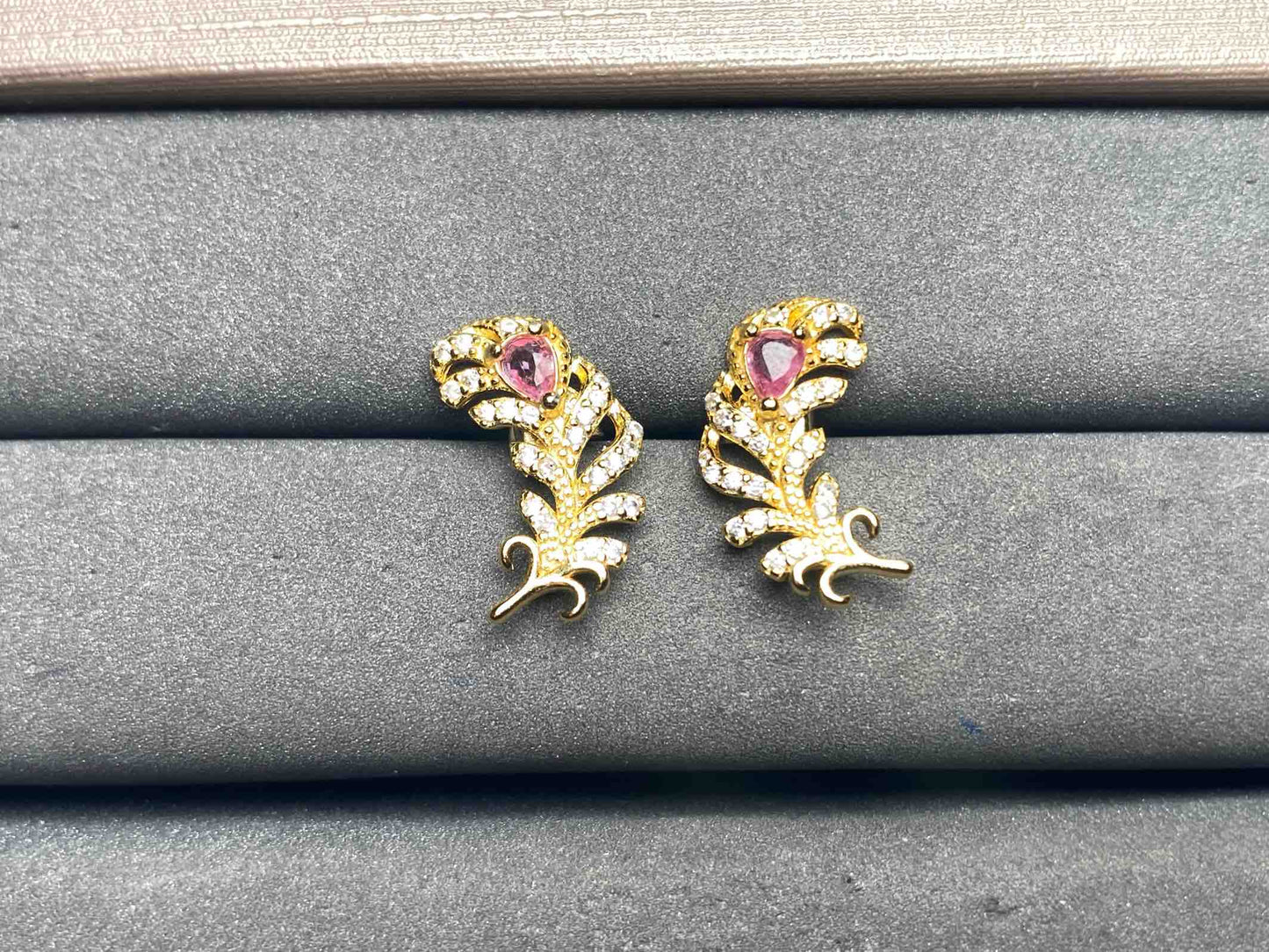 A14872 Pink Sapphire Earrings