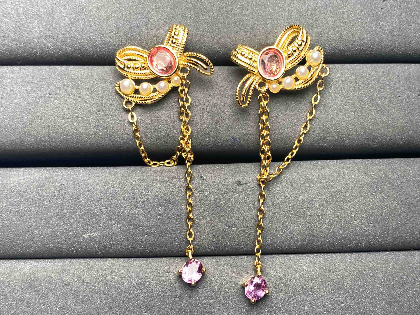A14883 Pink Sapphire Earrings