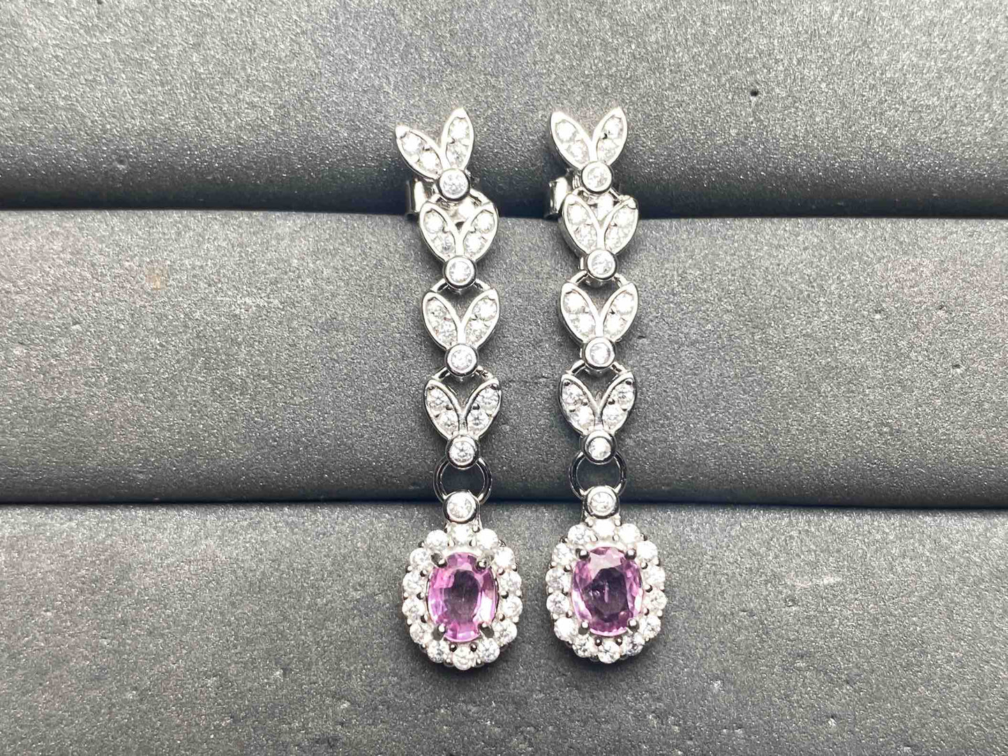 A14891 Pink Sapphire Earrings