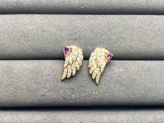 A14892 Pink Sapphire Earrings