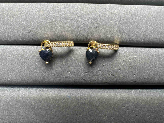 A14898 Black Spinel Earrings