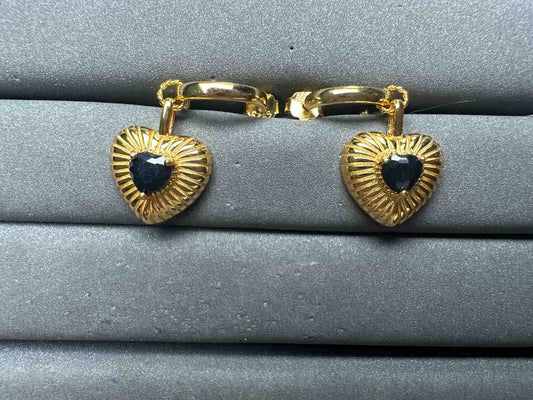 A14899 Black Spinel Earrings