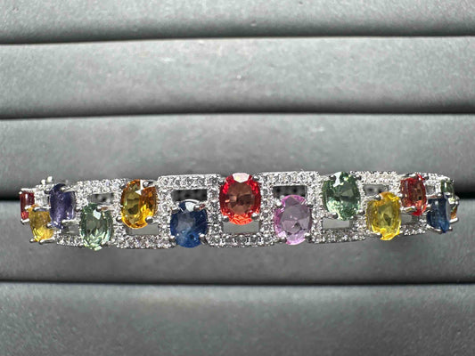 A14927 Colorful Sapphire Bangle
