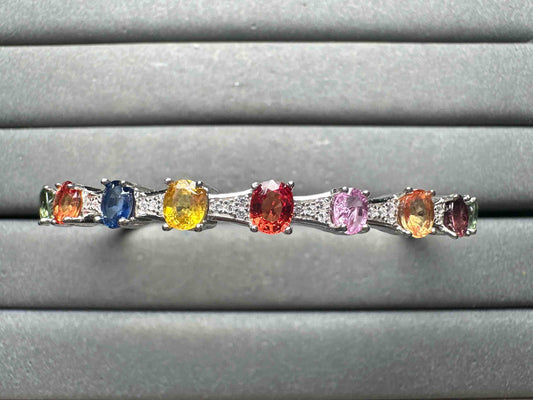 A14928 Colorful Sapphire Bangle