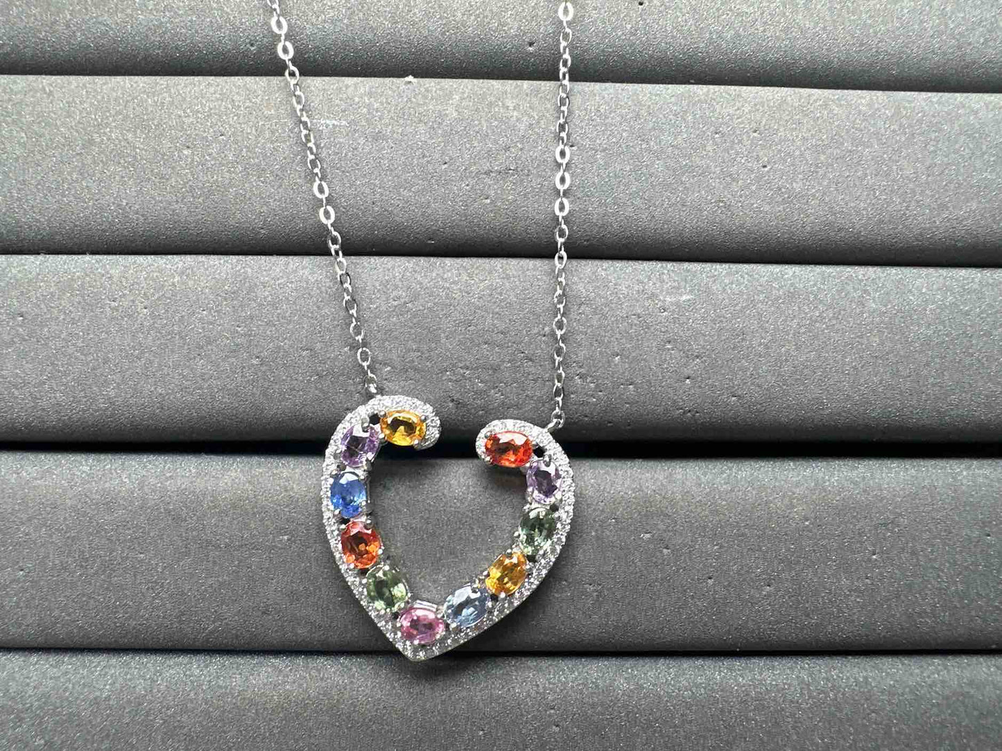 A14932 Colorful Sapphire Necklace