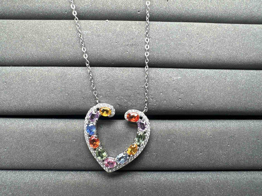 A14932 Colorful Sapphire Necklace