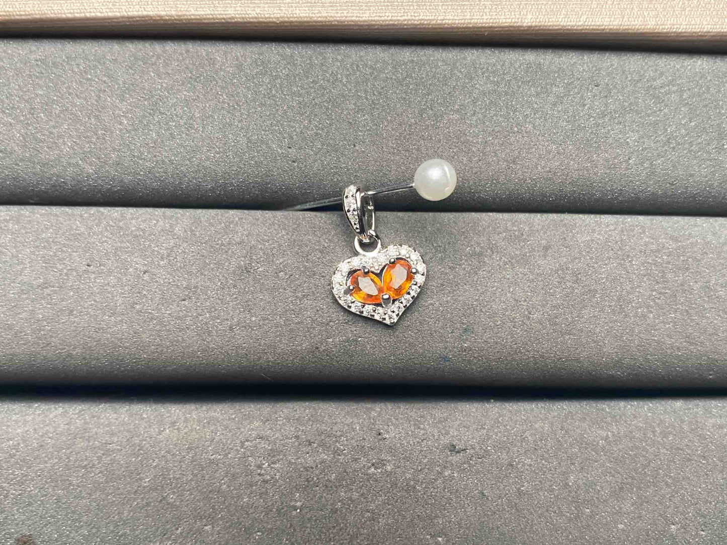 A15393 Orange Sapphire Pendant